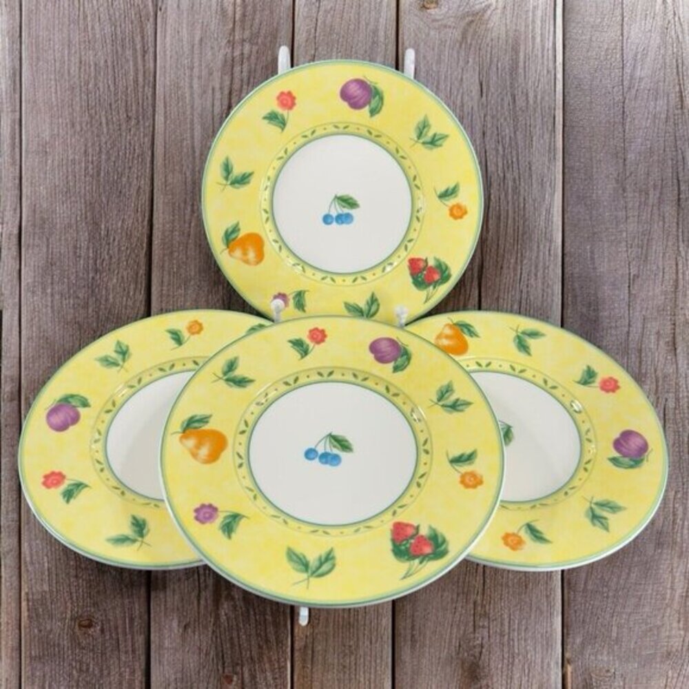 Victoria & Beale Savannah Porcelain Round‎ Dish Plate Set of 4 Dishes 6inch Wide